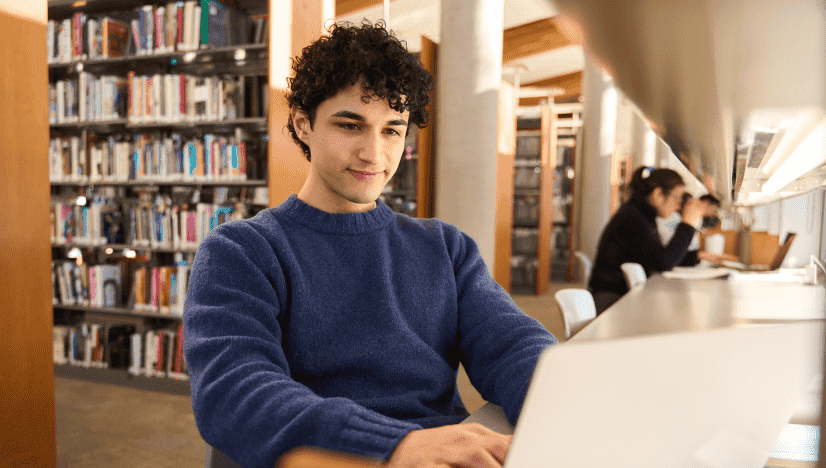 blue jumper man desk