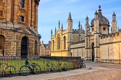 UK university town with bicycles