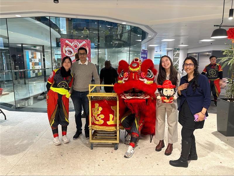 Group of Worldpayers celebrating Lunar New Year in their office