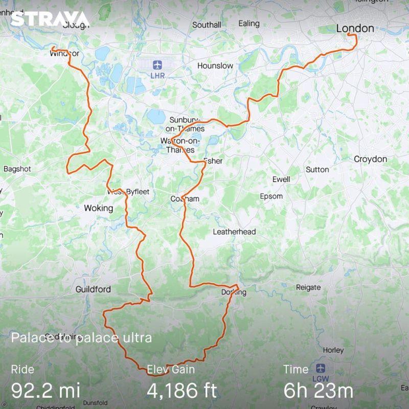 Palace2Palace Strava map