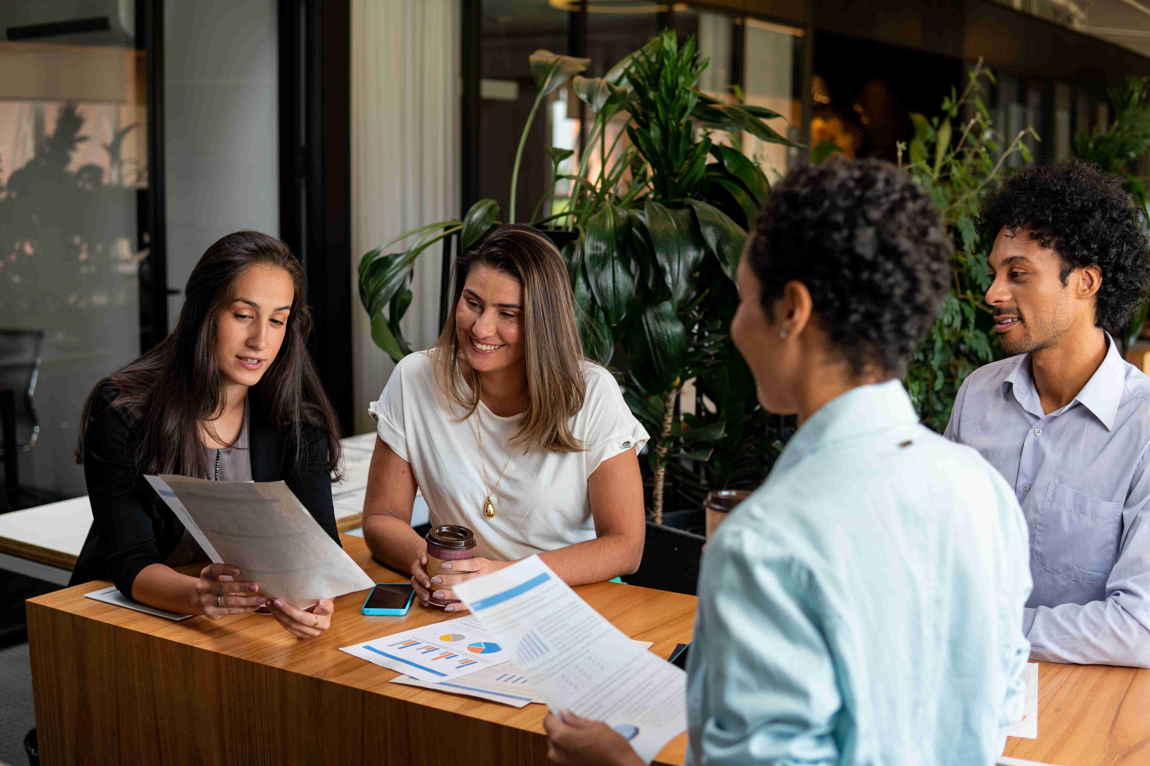 Group of young adults working