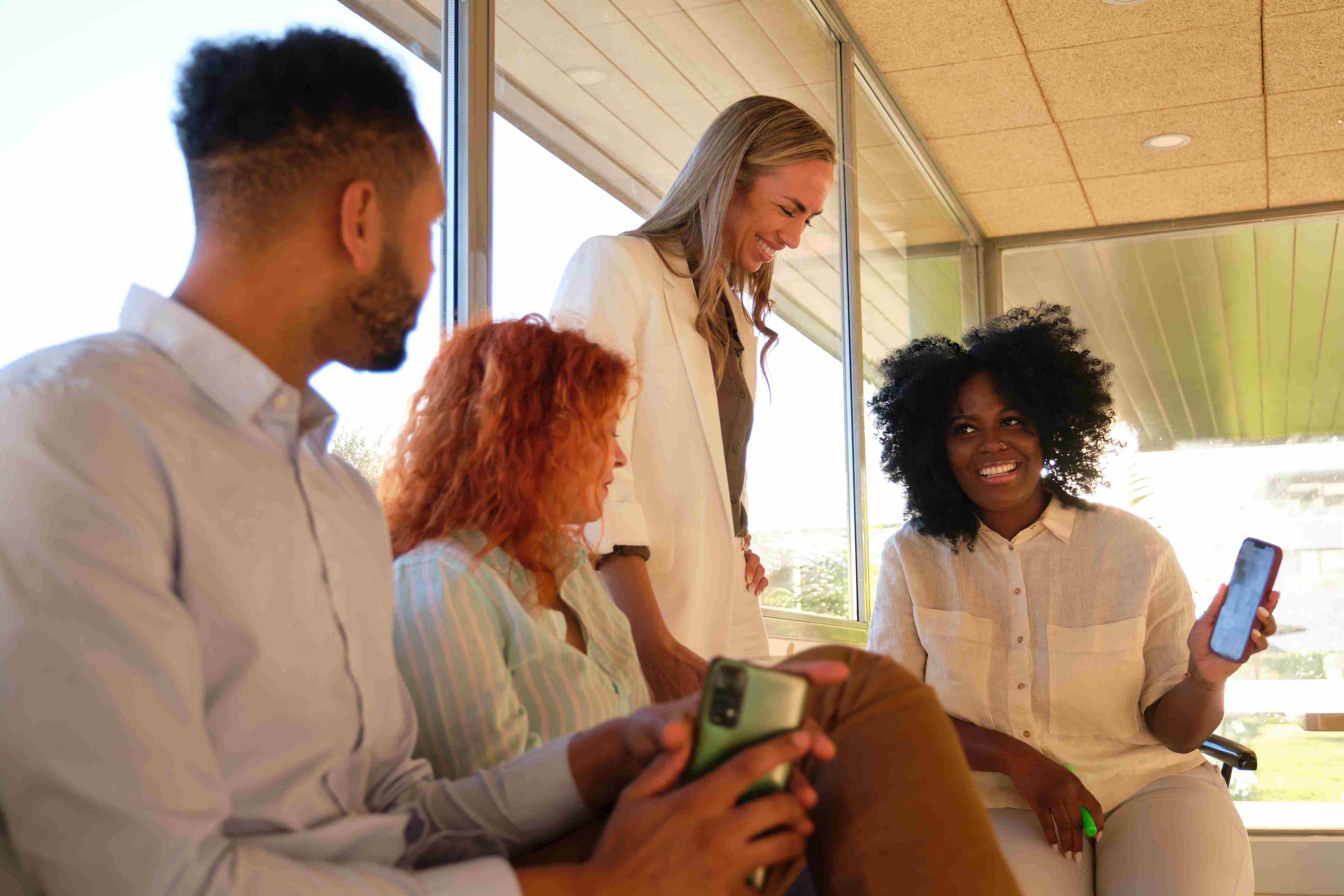 Group of young adults working